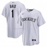 Camiseta Beisbol Hombre Colorado Rockies NO 1 Dad Primera Replica Blanco Camiseta Beisbol Hombre Colorado Rockies NO 1 Dad Primera Replica Blanco