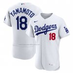 Camiseta Beisbol Hombre Los Angeles Dodgers Yoshinobu Yamamoto Primera Premium Autentico Blanco Camiseta Beisbol Hombre Los Angeles Dodgers Yoshinobu Yamamoto Primera Premium Autentico Blanco