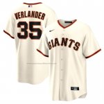 Camiseta Beisbol Hombre San Francisco Giants Justin Verlander Primera Replica Crema Camiseta Beisbol Hombre San Francisco Giants Justin Verlander Primera Replica Crema