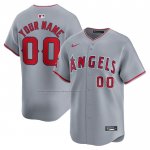 Camiseta Beisbol Hombre Los Angeles Angels Segunda Limited Personalizada Gris