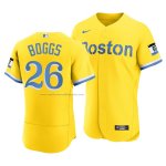 Camiseta Beisbol Hombre Boston Red Sox Wade Boggs 2021 City Connect Autentico Oro Camiseta Beisbol Hombre Boston Red Sox Wade Boggs 2021 City Connect Autentico Oro