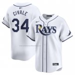 Camiseta Beisbol Hombre Tampa Bay Rays Aaron Civale Primera Limited Blanco