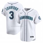 Camiseta Beisbol Hombre Seattle Mariners JP Crawford Primera Limited Blanco Camiseta Beisbol Hombre Seattle Mariners JP Crawford Primera Limited Blanco