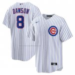 Camiseta Beisbol Hombre Chicago Cubs Andre Dawson Retired Primera Replica Blanco Camiseta Beisbol Hombre Chicago Cubs Andre Dawson Retired Primera Replica Blanco