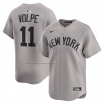 Camiseta Beisbol Hombre New York Yankees Anthony Volpe Segunda Limited Gris1 Camiseta Beisbol Hombre New York Yankees Anthony Volpe Segunda Limited Gris1