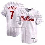 Camiseta Beisbol Hombre Philadelphia Phillies Trea Turner Primera Limited Blanco