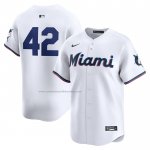 Camiseta Beisbol Hombre Miami Marlins 2024 Jackie Robinson Day Primera Limited Blanco