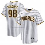 Camiseta Beisbol Hombre San Diego Padres Randy Vasquez Primera Replica Blanco Camiseta Beisbol Hombre San Diego Padres Randy Vasquez Primera Replica Blanco