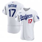 Camiseta Beisbol Hombre Los Angeles Dodgers Shohei Ohtani Primera Premium Sponsor Patch Blanco Camiseta Beisbol Hombre Los Angeles Dodgers Shohei Ohtani Primera Premium Sponsor Patch Blanco