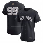 Camiseta Beisbol Hombre New York Yankees Aaron Judge Alterno Sponsor Patch Gold Batterman Elite Azul Camiseta Beisbol Hombre New York Yankees Aaron Judge Alterno Sponsor Patch Gold Batterman Elite Azul