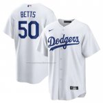 Camiseta Beisbol Hombre Los Angeles Dodgers Mookie Betts Primera Replica Blanco Camiseta Beisbol Hombre Los Angeles Dodgers Mookie Betts Primera Replica Blanco