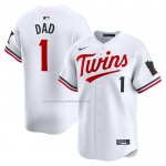 Camiseta Beisbol Hombre Minnesota Twins #1 Dad Primera Limited Blanco