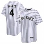 Camiseta Beisbol Hombre Colorado Rockies Michael Toglia Primera Replica Blanco Camiseta Beisbol Hombre Colorado Rockies Michael Toglia Primera Replica Blanco