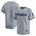 Camiseta Beisbol Hombre Miami Marlins Road Limited Gris