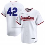Camiseta Beisbol Hombre Cleveland Guardians 2025 Jackie Robinson Day Primera Limited Blanco Camiseta Beisbol Hombre Cleveland Guardians 2025 Jackie Robinson Day Primera Limited Blanco