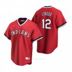 Camiseta Beisbol Hombre Cleveland Indians Francisco Lindor Cooperstown Collection Road Rojo Camiseta Beisbol Hombre Cleveland Indians Francisco Lindor Cooperstown Collection Road Rojo