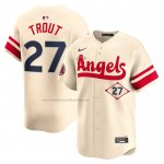 Camiseta Beisbol Hombre Los Angeles Angels Mike Trout City Connect Limited Crema