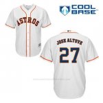 Camiseta Beisbol Hombre Houston Astros Jose Altuve 27 Blanco 1ª Cool Base Camiseta Beisbol Hombre Houston Astros Jose Altuve 27 Blanco 1ª Cool Base