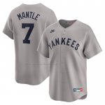 Camiseta Beisbol Hombre New York Yankees Mickey Mantle Throwback Cooperstown Collection Limited Gris