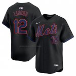 Camiseta Beisbol Hombre New York Mets Francisco Lindor Alterno Limited Negro