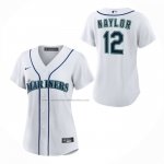 Camiseta Beisbol Mujer Seattle Mariners Josh Naylor Primera Replica Blanco Camiseta Beisbol Mujer Seattle Mariners Josh Naylor Primera Replica Blanco