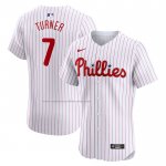 Camiseta Beisbol Hombre Philadelphia Phillies Trea Turner Primera Elite Blanco