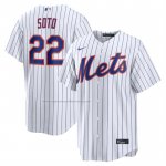 Camiseta Beisbol Hombre New York Mets Juan Soto Primera Replica Blanco Camiseta Beisbol Hombre New York Mets Juan Soto Primera Replica Blanco
