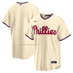 Camiseta Beisbol Hombre Philadelphia Phillies Alterno Replica Crema1 Camiseta Beisbol Hombre Philadelphia Phillies Alterno Replica Crema1