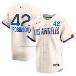 Camiseta Beisbol Hombre Los Angeles Dodgers Jackie Robinson 2024 City Connect Limited Crema