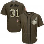 Camiseta Beisbol Hombre Cleveland Indians 31 Danny Salazar Verde Salute To Service Camiseta Beisbol Hombre Cleveland Indians 31 Danny Salazar Verde Salute To Service
