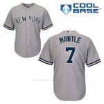 Camiseta Beisbol Hombre New York Yankees Mickey Mantle 7 Gris Cool Base Camiseta Beisbol Hombre New York Yankees Mickey Mantle 7 Gris Cool Base