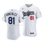 Camiseta Beisbol Hombre Los Angeles Dodgers Victor Gonzalez 2021 Gold Program Autentico Blanco Oro Camiseta Beisbol Hombre Los Angeles Dodgers Victor Gonzalez 2021 Gold Program Autentico Blanco Oro