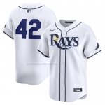 Camiseta Beisbol Hombre Tampa Bay Rays 2024 Jackie Robinson Day Primera Limited Blanco