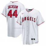 Camiseta Beisbol Hombre Los Angeles Angels Reggie Jackson Retired Primera Replica Blanco Camiseta Beisbol Hombre Los Angeles Angels Reggie Jackson Retired Primera Replica Blanco