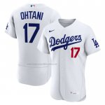 Camiseta Beisbol Hombre Los Angeles Dodgers Shohei Ohtani Primera Premium Autentico Blanco Camiseta Beisbol Hombre Los Angeles Dodgers Shohei Ohtani Primera Premium Autentico Blanco