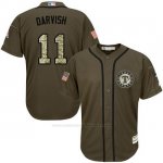 Camiseta Beisbol Hombre Texas Rangers 11 Yu Darvish Verde Salute To Service Camiseta Beisbol Hombre Texas Rangers 11 Yu Darvish Verde Salute To Service