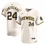 Camiseta Beisbol Hombre Milwaukee Brewers William Contreras Primera Limited Crema