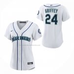 Camiseta Beisbol Mujer Seattle Mariners Ken Griffey Jr Primera Replica Blanco Camiseta Beisbol Mujer Seattle Mariners Ken Griffey Jr Primera Replica Blanco