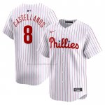 Camiseta Beisbol Hombre Philadelphia Phillies Nick Castellanos Primera Limited Blanco