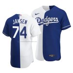 Camiseta Beisbol Hombre Los Angeles Dodgers Kenley Jansen Blanco Azul Camiseta Beisbol Hombre Los Angeles Dodgers Kenley Jansen Blanco Azul