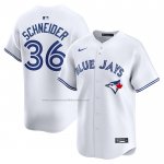 Camiseta Beisbol Hombre Toronto Blue Jays Davis Schneider Primera Limited Blanco