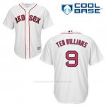 Camiseta Beisbol Hombre Boston Red Sox 9 Ted Williams Blanco 1ª Cool Base Camiseta Beisbol Hombre Boston Red Sox 9 Ted Williams Blanco 1ª Cool Base