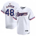 Camiseta Beisbol Hombre Texas Rangers Jacob deGrom 2024 Oro Collection Limited Blanco