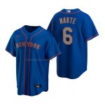 Camiseta Beisbol Hombre New York Mets Starling Marte Replica Alterno Azul Camiseta Beisbol Hombre New York Mets Starling Marte Replica Alterno Azul