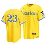 Camiseta Beisbol Hombre Boston Red Sox Michael Chavis 2021 City Connect Replica Oro Camiseta Beisbol Hombre Boston Red Sox Michael Chavis 2021 City Connect Replica Oro