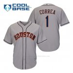 Camiseta Beisbol Hombre Houston Astros Carlos Correa 1 Gris Cool Base Camiseta Beisbol Hombre Houston Astros Carlos Correa 1 Gris Cool Base