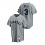Camiseta Beisbol Hombre New York Yankees Babe Ruth Cooperstown Collection Road Gris Camiseta Beisbol Hombre New York Yankees Babe Ruth Cooperstown Collection Road Gris