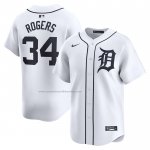 Camiseta Beisbol Hombre Detroit Tigers Jake Rogers Primera Limited Blanco