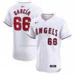 Camiseta Beisbol Hombre Los Angeles Angels Luis Garcia Primera Elite Blanco