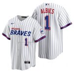 Camiseta Beisbol Hombre Atlanta Braves Ozzie Albies Replica 2021 City Connect Blanco Camiseta Beisbol Hombre Atlanta Braves Ozzie Albies Replica 2021 City Connect Blanco